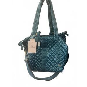 NEW OLIVER THOMAS kitchen sink tote 2 in dark jade metallic